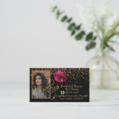 Aangepaste bestelling - Gold Confetti en hot-roze  Visitekaartje (Staand voorkant)
