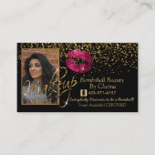 Aangepaste bestelling - Gold Confetti en hot-roze  Visitekaartje (Voorkant)