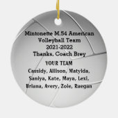 Aangepaste bestelling Gold Glitter, wit en blauw V Keramisch Ornament (Achterkant)