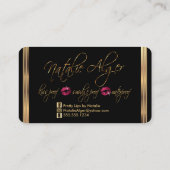 Aangepaste bestelling - Hot Pink Glitter en Gold Visitekaartje (Achterkant)