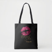 Aangepaste bestelling - Hot-roze Lips Tote Bag (Voorkant)