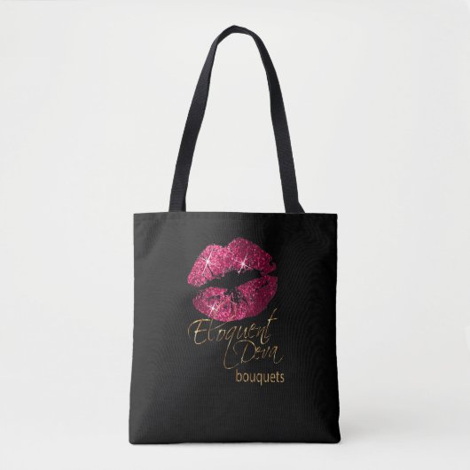 Aangepaste bestelling - Hot-roze Lips Tote Bag (Voorkant)