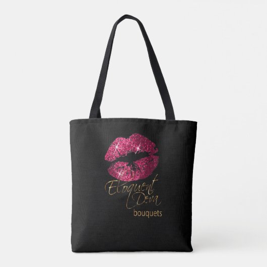 Aangepaste bestelling - Hot-roze Lips Tote Bag (Achterkant)
