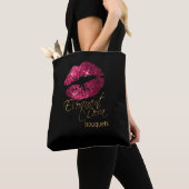 Aangepaste bestelling - Hot-roze Lips Tote Bag (Dichtbij)