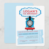 Aangepaste bestelling Logan's 4e verjaardag trein Kaart (Voorkant / Achterkant)