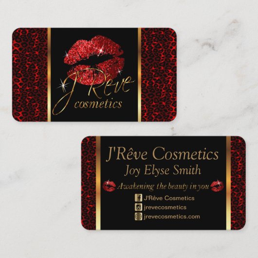 Aangepaste bestelling maakt artiest met luipaard e visitekaartje (Voorkant / Achterkant)