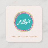 Aangepaste bestelling persoonlijke cookie Logo Vierkante Visitekaartje (Voorkant)