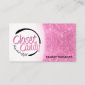 Aangepaste bestelling - Roze glitter en Logo Visitekaartje (Voorkant)