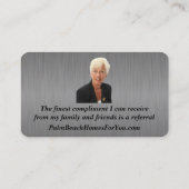 Aangepaste bestelling - Uitvoerend zwart staalmono Visitekaartje (Achterkant)