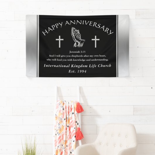 Aangepaste bestelling uw Jubileum-banner voor kerk Spandoek (Insitu)