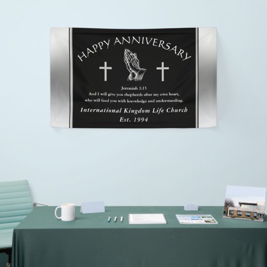 Aangepaste bestelling uw Jubileum-banner voor kerk Spandoek (Beurs)