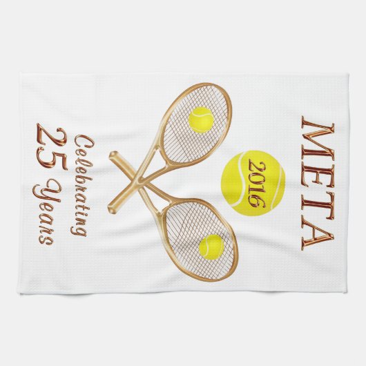 Aangepaste bestelling uw persoonlijke tennisteamca theedoek (Horizontaal)