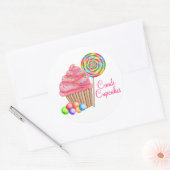 Aangepaste bestelling voor Candace- Candi Cupcakes Ronde Sticker (Envelop)