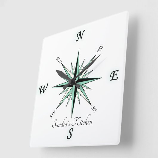 Aangepaste bestelling voor klant Wind Roos ontwerp Vierkante Klok (Hoek)