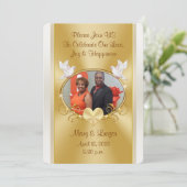 Aangepaste bestelling voor Mosley Wedding Gold en  Kaart (Staand voorkant)