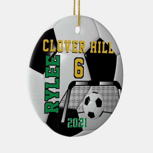 Aangepaste bestelling - zwart-wit Voetbal ⚽ Keramisch Ornament (Rechts)
