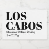 Aangepaste Bestemming Trouw Welkom in Los Cabos Likeurfles Etiket (Enkel label)