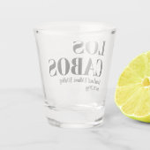 Aangepaste Bestemming Trouw Welkom in Los Cabos Shot Glas (Achterkant)