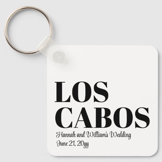 Aangepaste Bestemming Trouw Welkom in Los Cabos Sleutelhanger (Voorkant)
