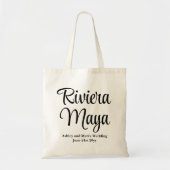 Aangepaste Bestemming Trouw Welkom in Riviera Maya Tote Bag (Voorkant)