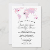 Aangepaste Bestemming Trouwdag Waterverf Wereldkaa Kaart (Voorkant)