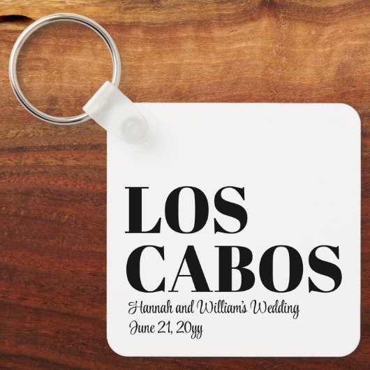 Aangepaste Bestemming Trouwdag Welkom in Los Cabos Sleutelhanger (Voorkant)