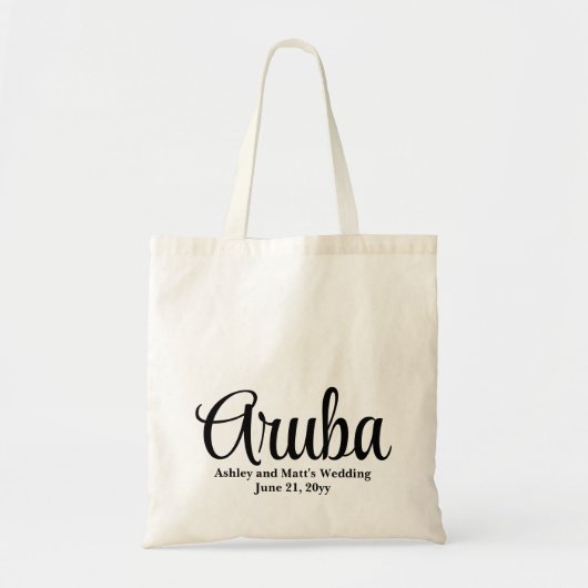 Aangepaste Bestemming Trouwfeest Welkom in Aruba G Tote Bag (Voorkant)