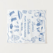 Aangepaste Bestemming Vrijgezellenfeest Banner Cad Wandkleed (Voorkant (horizontaal))