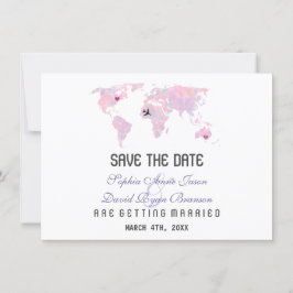 Aangepaste Bestemming Wereldkaart Bewaar De Datum Save The Date