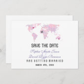 Aangepaste Bestemming Wereldkaart Trouwkaart Save  Kaart (Voorkant / Achterkant)