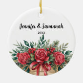 Aangepaste Besties Beste Vriend Gift BFF Kerstcade Keramisch Ornament (Achterkant)