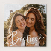 Aangepaste Besties BFF Modern script foto Legpuzzel (Verticaal)