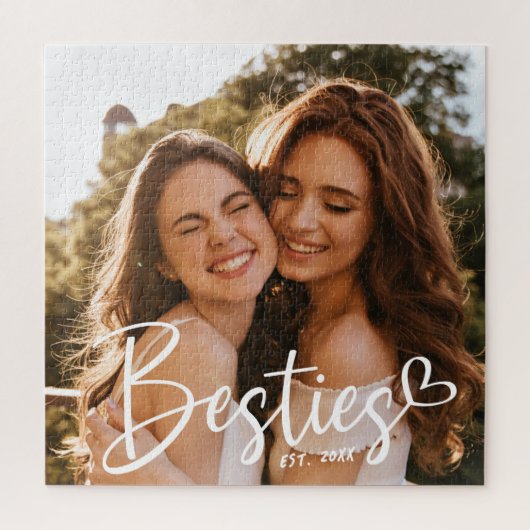 Aangepaste Besties BFF Modern script foto Legpuzzel (Verticaal)