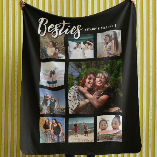 Aangepaste Besties Fotocollage Fleece Deken