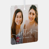 Aangepaste Besties Namen Foto Metalen Ornament (Voorkant Rechts)