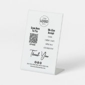 Aangepaste betaling QR-code, betaling Reclamebord Met Voetstuk (Voorkant)