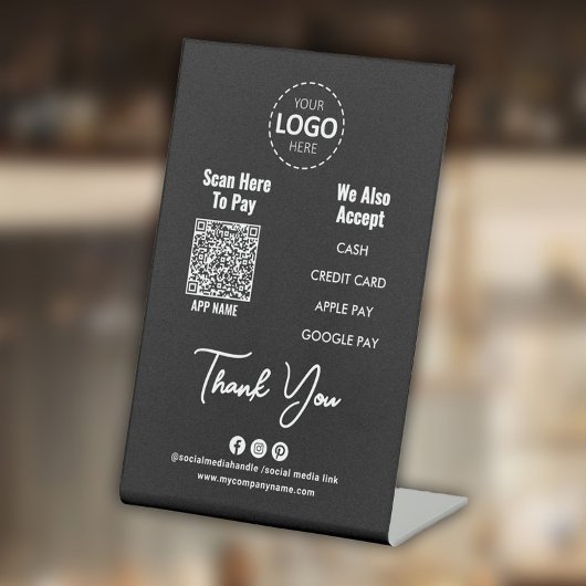 Aangepaste betaling QR-code, betaling Reclamebord Met Voetstuk