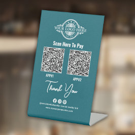 Aangepaste betalings QR-code, Paypal, Venmo, Aange Reclamebord Met Voetstuk