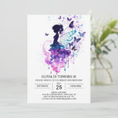 Aangepaste betoverde fee verjaardag kaart (Staand voorkant)