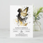 Aangepaste betoverde fee verjaardag viering kaart (Staand voorkant)