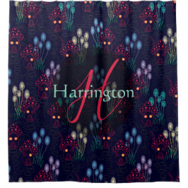 Aangepaste betoverde paddenstoelenbos douchegordijn