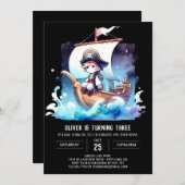 Aangepaste betoverde piraat verjaardag kaart (Voorkant / Achterkant)