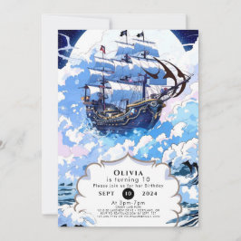 Aangepaste betoverde schip Pirate Verjaardag Kaart