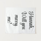 Aangepaste betrokkenheid Gepersonaliseerd Wil je m Wandkleed (Voorkant (horizontaal))