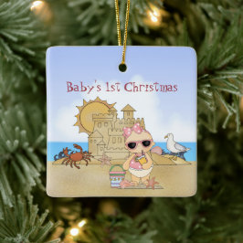 Aangepaste beugel voor de eerste kerstdag van de b keramisch ornament