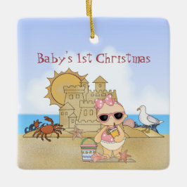 Aangepaste beugel voor de eerste kerstdag van de b keramisch ornament