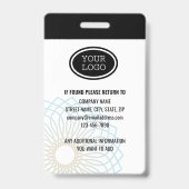 Aangepaste beveiligingskaart ID Foto zwart badge (Achterkant)