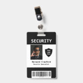 Aangepaste beveiligingspersoneel ID-badge zwart |  Badge (Voorzijde met clip)