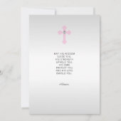 Aangepaste BEVESTIGING Floral roze Cross GIRL + PO Kaart (Achterkant)