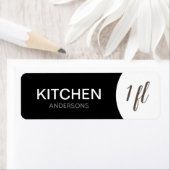 Aangepaste bewegingslabels - zwarte keuken etiket (Insitu)